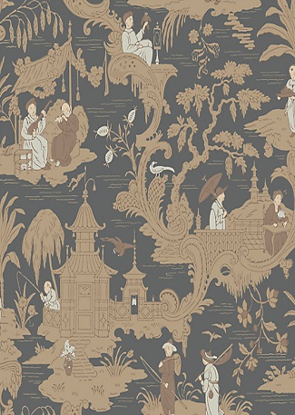 Chinese Toile wallpaper 100 / 8040 Charcoal