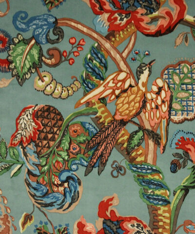 Poppinjay Velvet Print - Aztec fabric