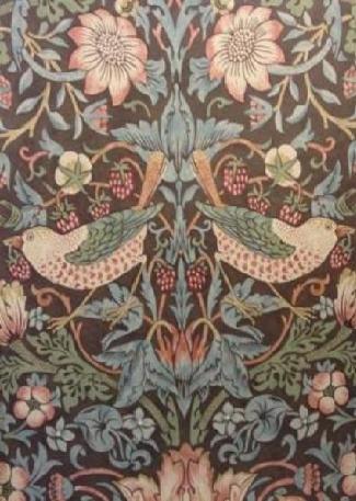 Strawberry Thief 212565 Chocolate / Slate wallpaper.