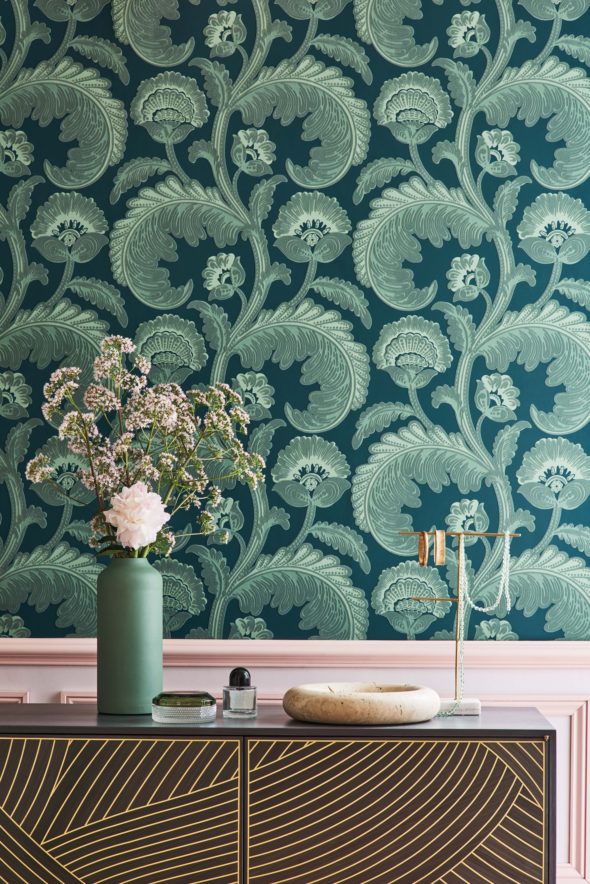 Fanfare Flock 116-7026 wallpaper from the Pearwood collection by Cole & Son