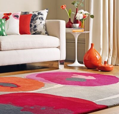 Poppies rug 45700/252863 colour Red / Orange Size 140 x 200cms AD