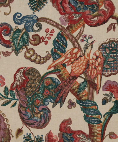 Poppingjay Linen Print - Vintage fabric