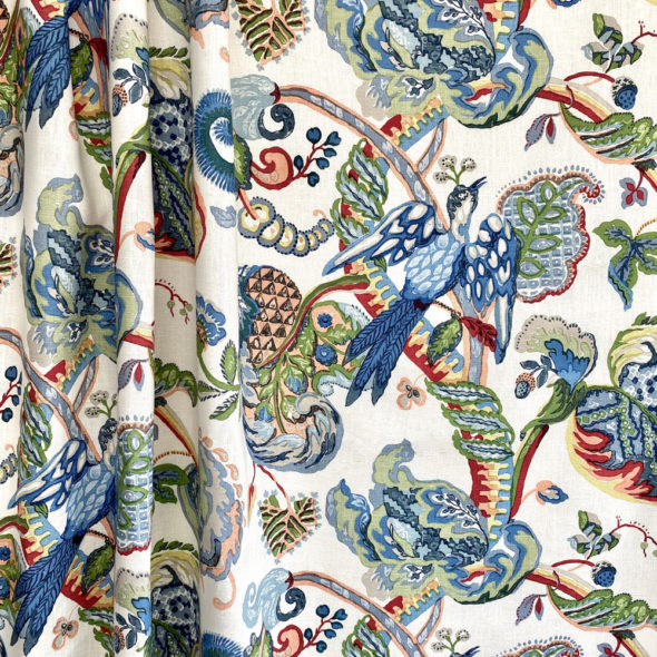 Bluebird Linen print fabric